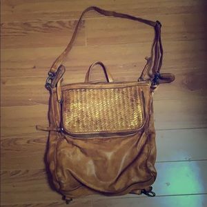 Tano Tan and Gold Distressed Leather Backpack
